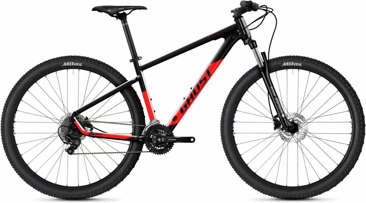 Ghost Kato 29 AL Black / Riot Red Glossy VTT Semi-rigide