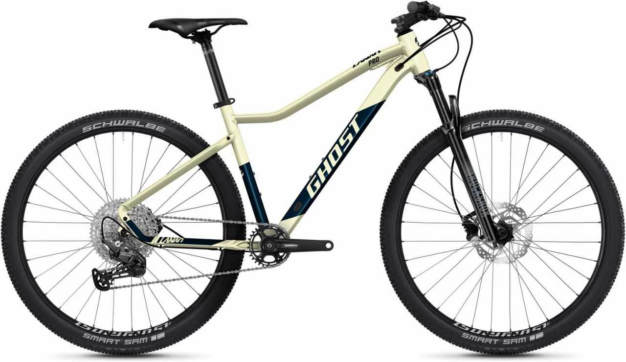 Ghost Lanao Pro 27.5 AL Beige Metallic / Dark Blue Pearl Matt VTT Semi-rigide Femme